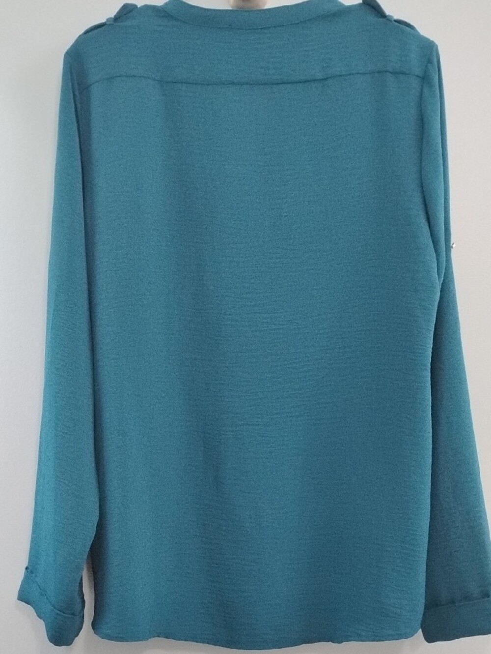 NWOT Calvin Klein Teal Button-Front Utility Shirt Size Large - Picture 4 of 4